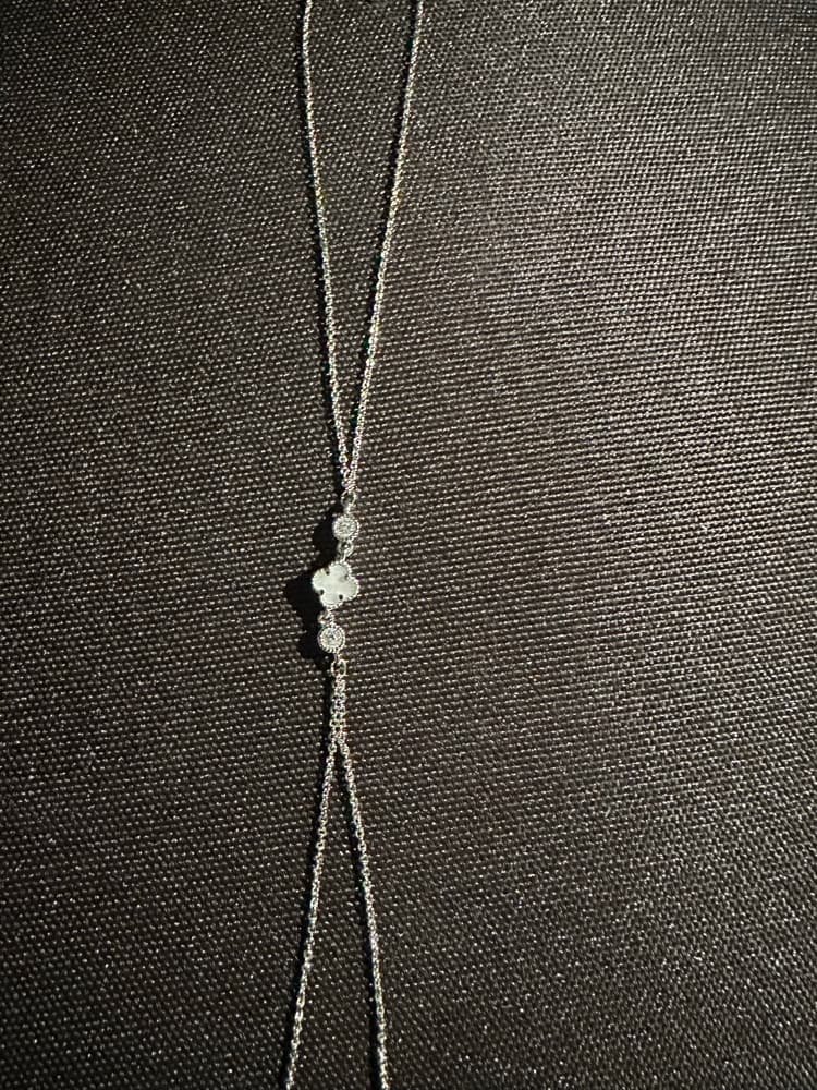 Gümüş Minimalist Taşlı El Zincirleri 2